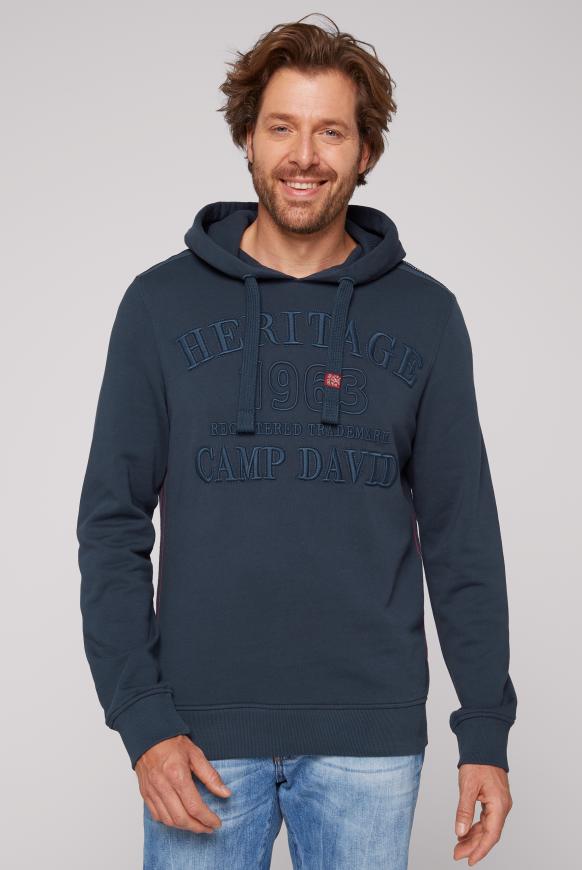 Kapuzensweatshirt mit 3D-Stickereien dark teal