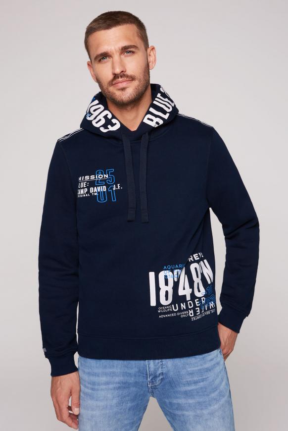 Kapuzensweatshirt mit Label Prints blue navy