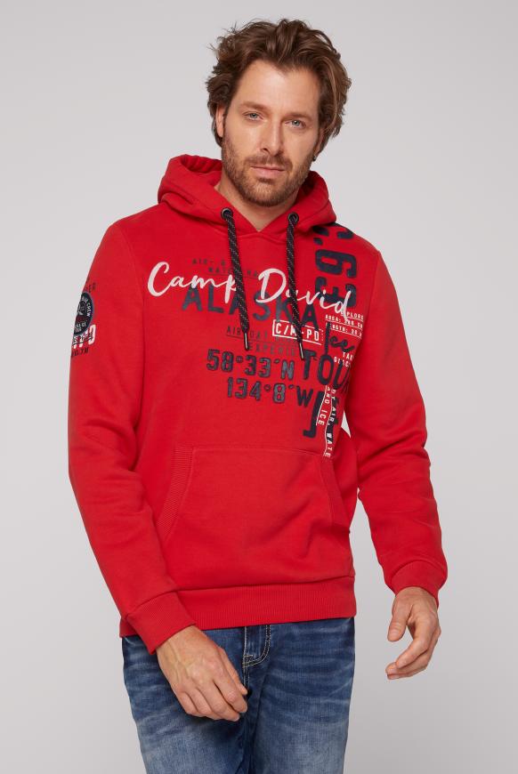 CAMP DAVID & SOCCX | Kapuzensweatshirt mit Logo Artworks mission red