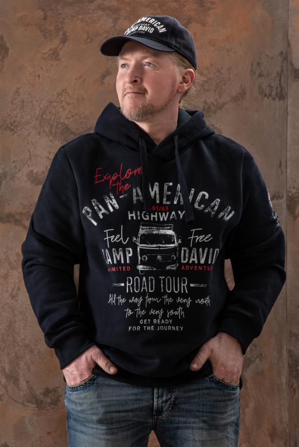Kapuzensweatshirt mit plakativen Artworks blue navy
