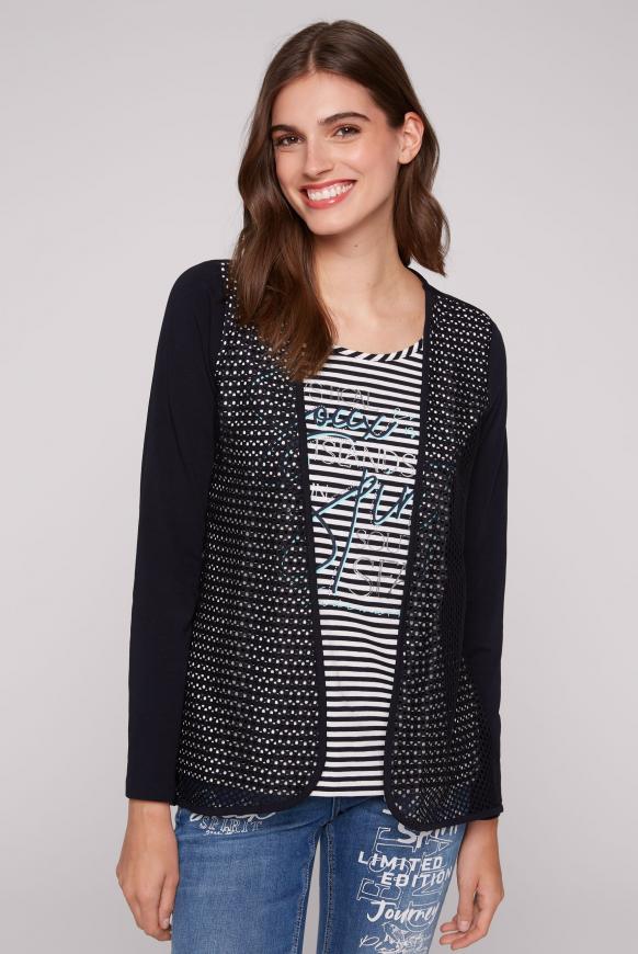 Langarmshirt mit Jacken-Layering pacific navy