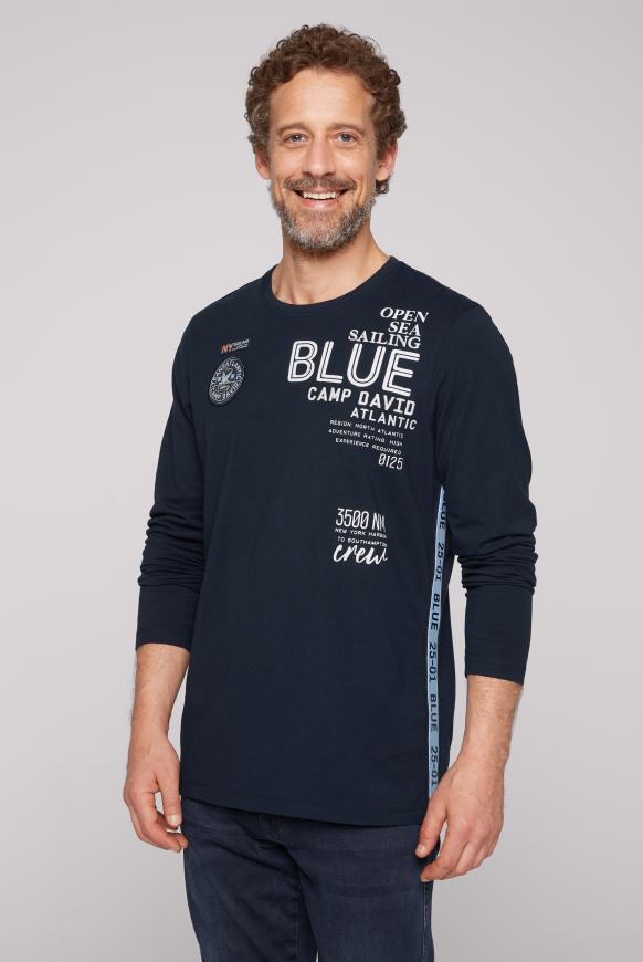 Langarmshirt mit Prints und Patches blue navy