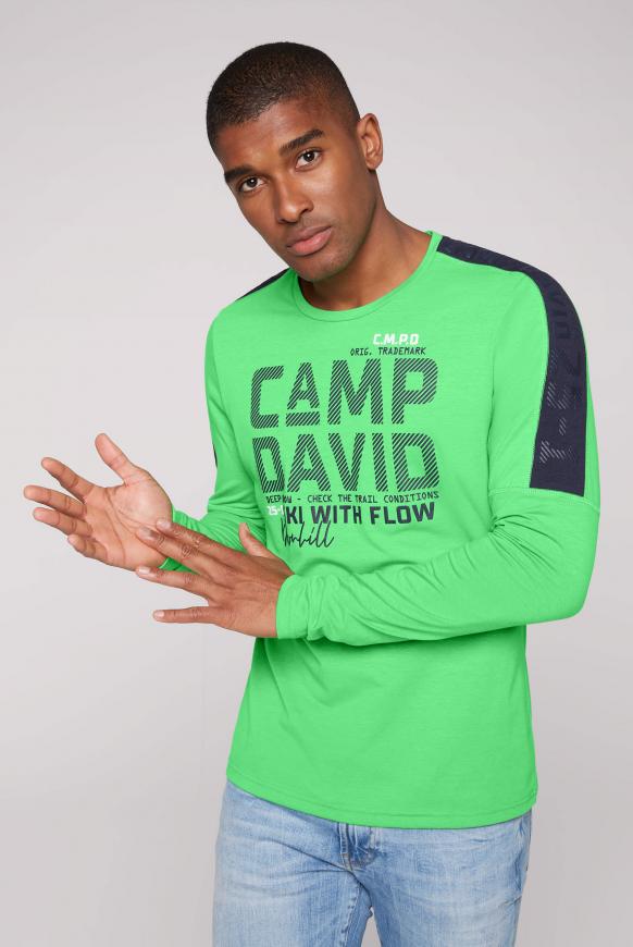 Langarmshirt mit Schulter-Artwork electric green