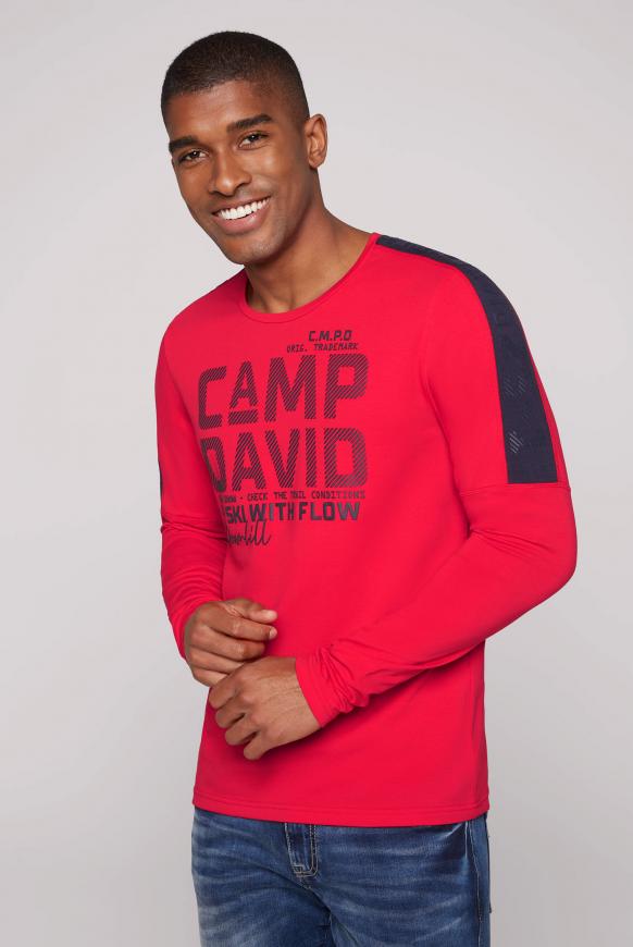 Langarmshirt mit Schulter-Artwork mission red