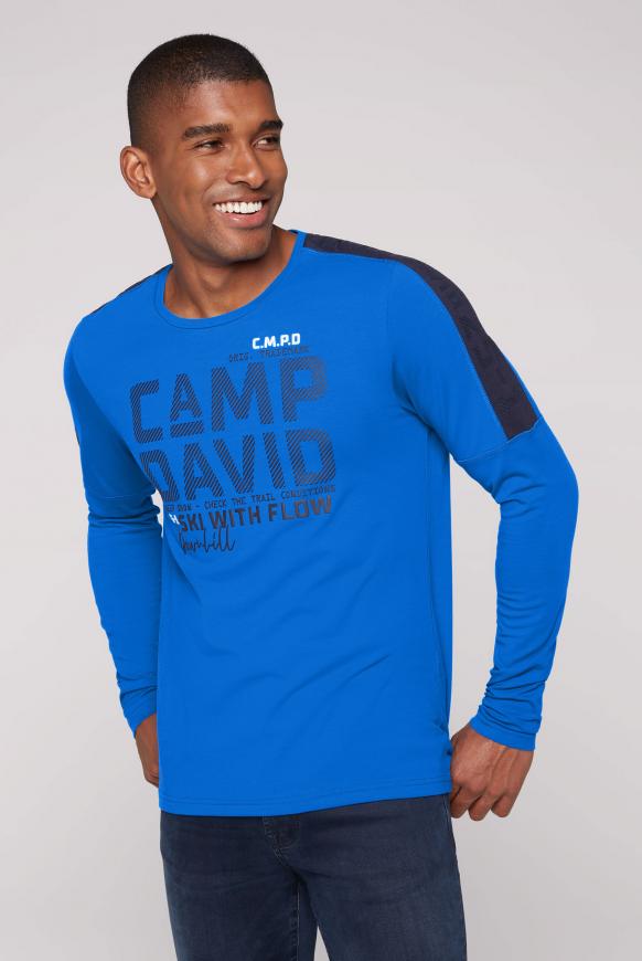 Langarmshirt mit Schulter-Artwork neon blue