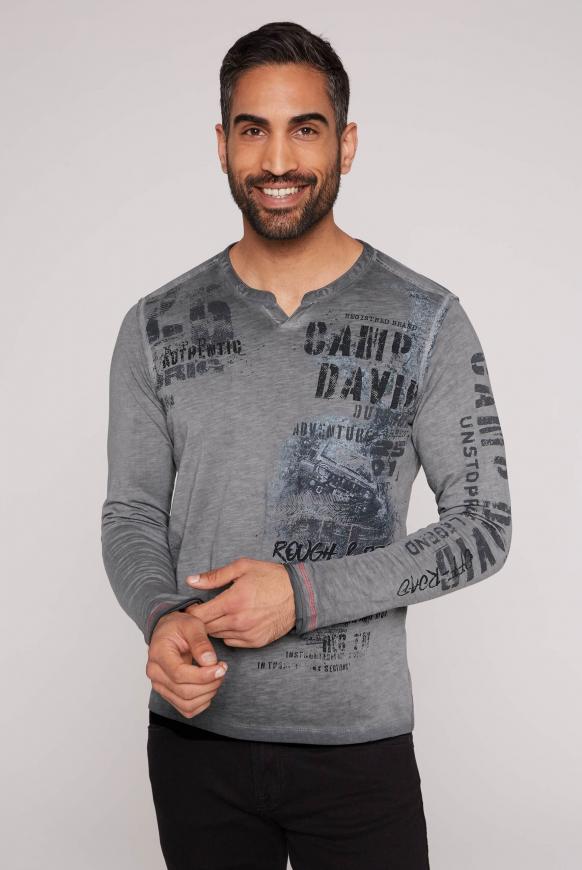 Langarmshirt Oil Dyed mit Photoprint mud
