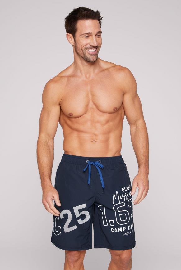 Lange Beachshorts mit Logo-Artwork ocean navy
