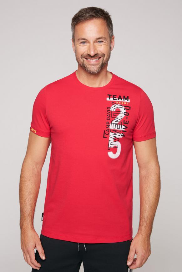 Langes T-Shirt mit XL-Rücken-Print power red