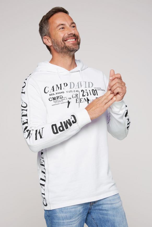 Leichter Hoodie mit vielen Logo Prints opticwhite