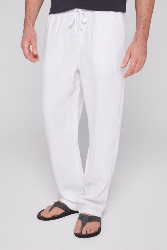 Leinenhose mit Elastikbund opticwhite
