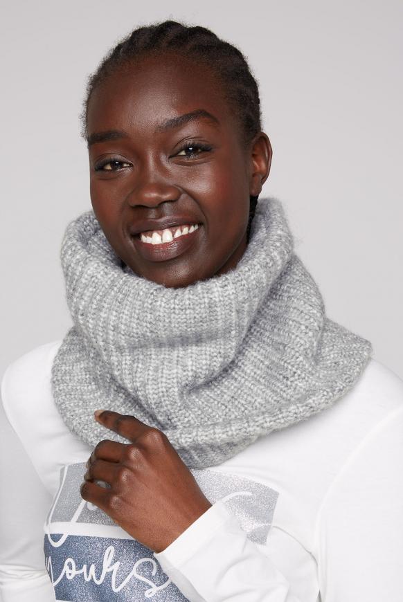 Loop-Schal in Rippstrick grey melange