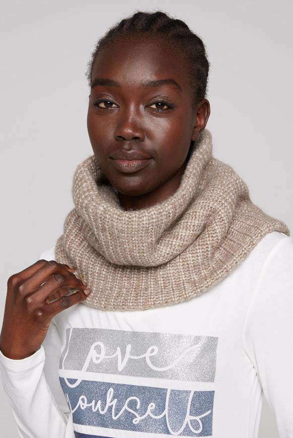 Loop-Schal in Rippstrick beige