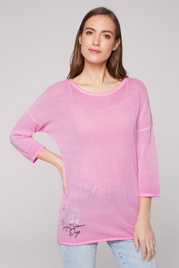 Mesh-Pullover mit Rücken-Artwork pink blush