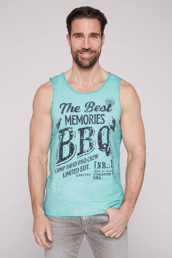 Muskelshirt mit Barbecue Print cool green