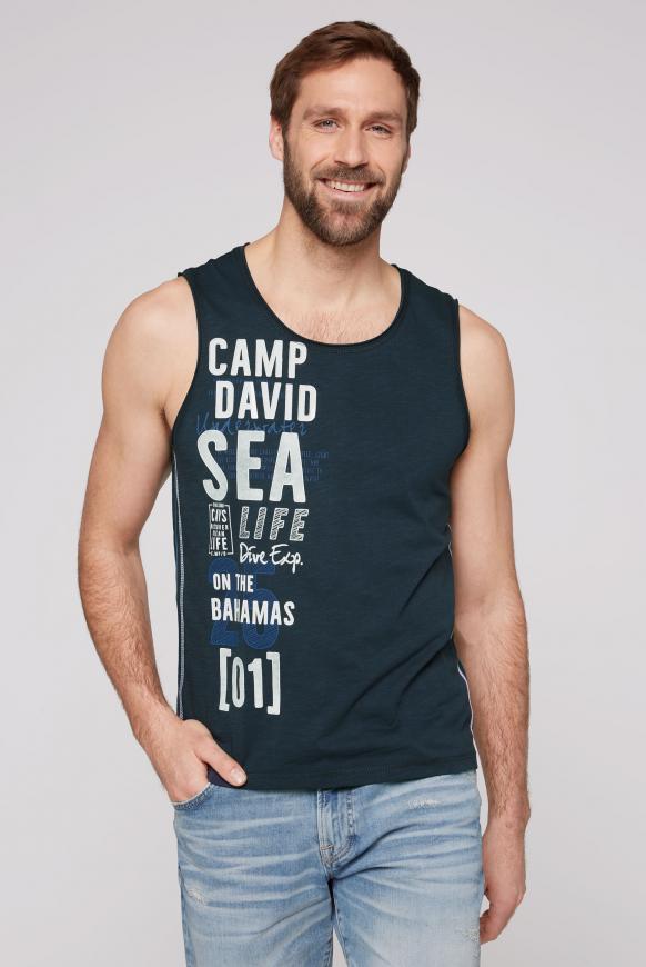 Muskelshirt mit Logo-Artwork ocean navy