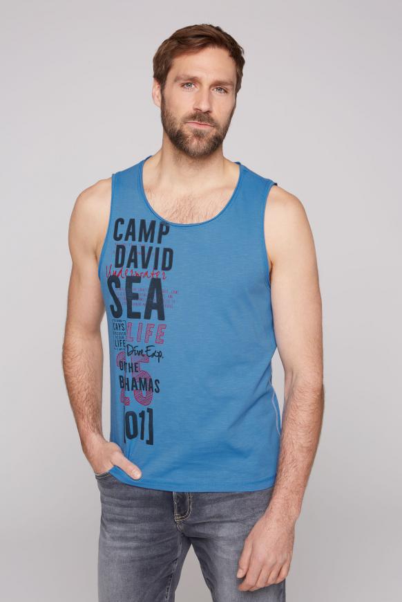 Muskelshirt mit Logo-Artwork scuba blue