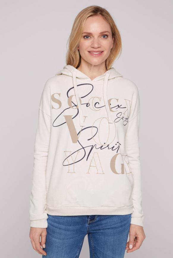 Oversized Hoodie mit Artwork ivory