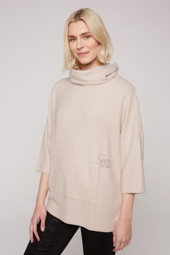 Oversized-Pullover mit Kängurutasche cool sand mel.