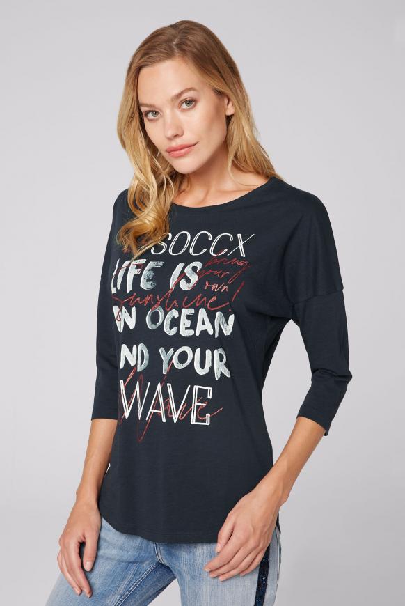 Oversized-Shirt mit Wording Print deep sea