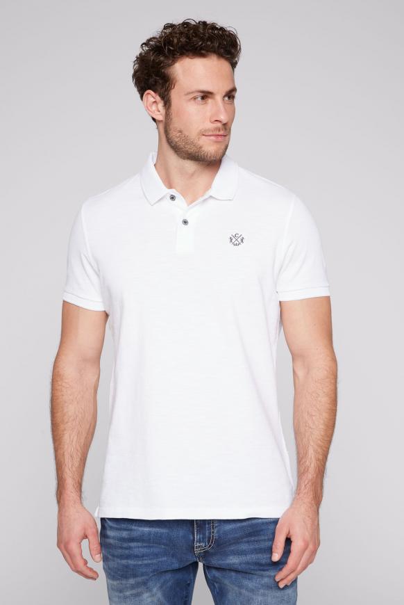 Pikee-Polo mit Flammgarnstruktur opticwhite