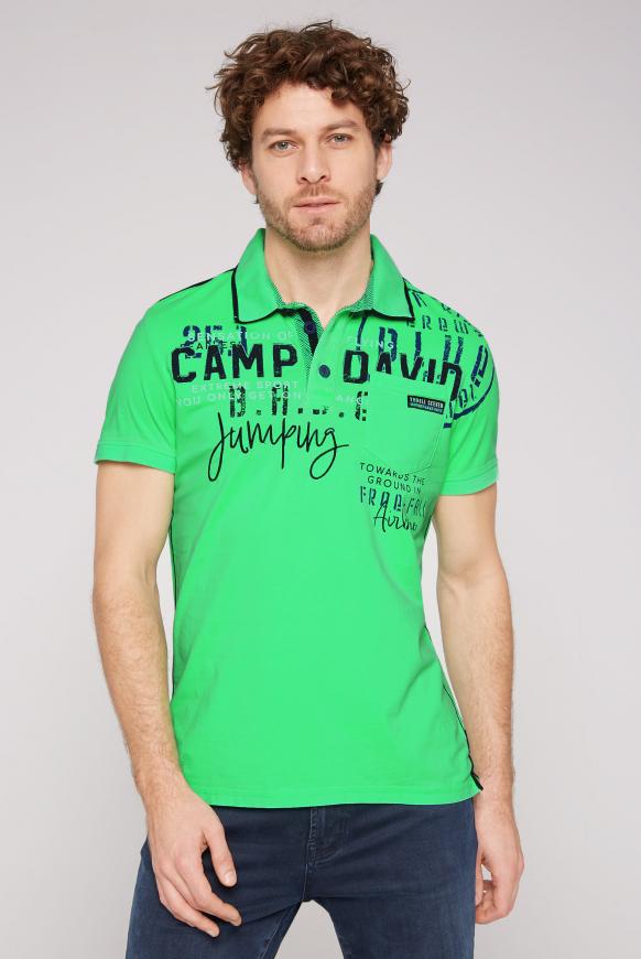 Polo mit Artwork, Tasche und Tapes electric green