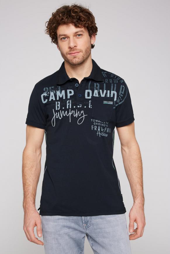 Polo mit Artwork, Tasche und Tapes deep sea