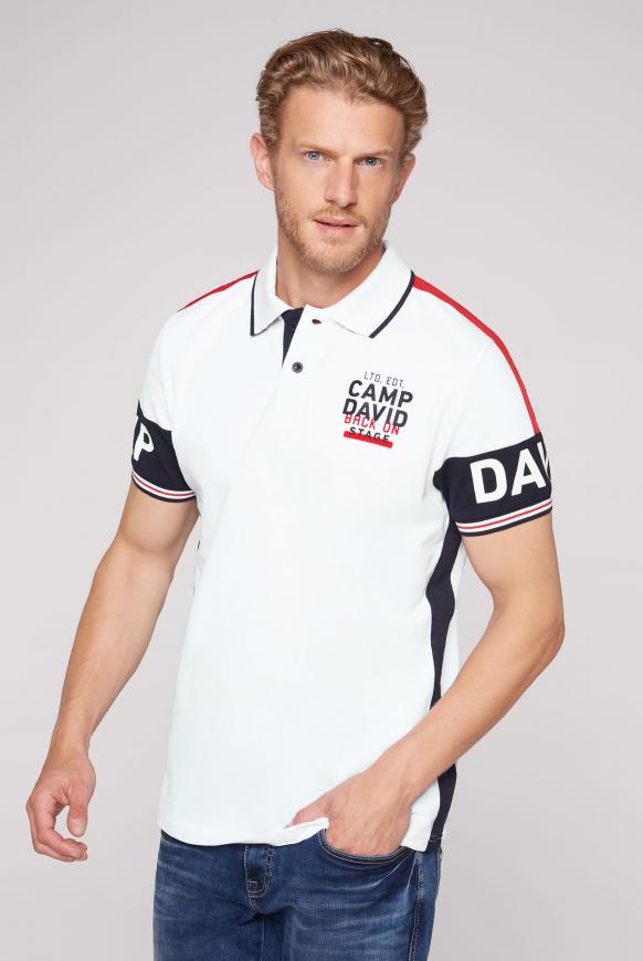 Poloshirt aus Pikee mit Logo-Ärmeln opticwhite