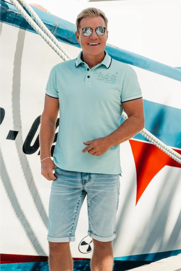 Poloshirt aus Pikee mit Two-Tone-Details nordic green