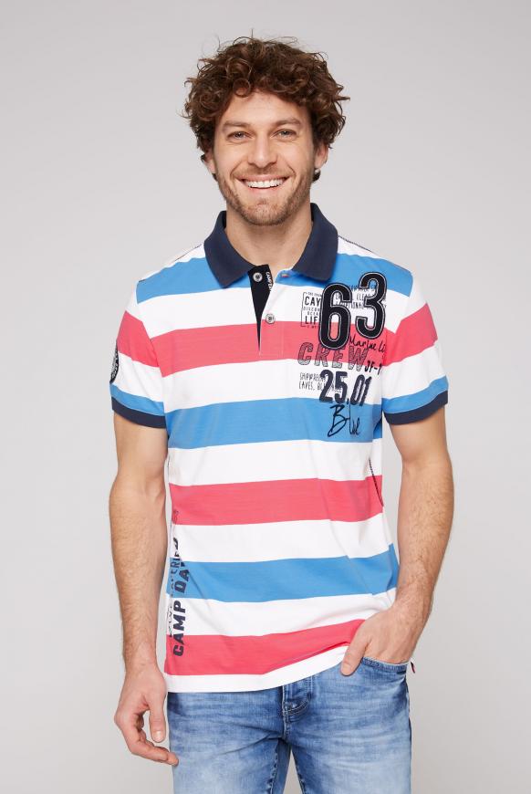 Poloshirt mit farbigen Blockstreifen summer pink