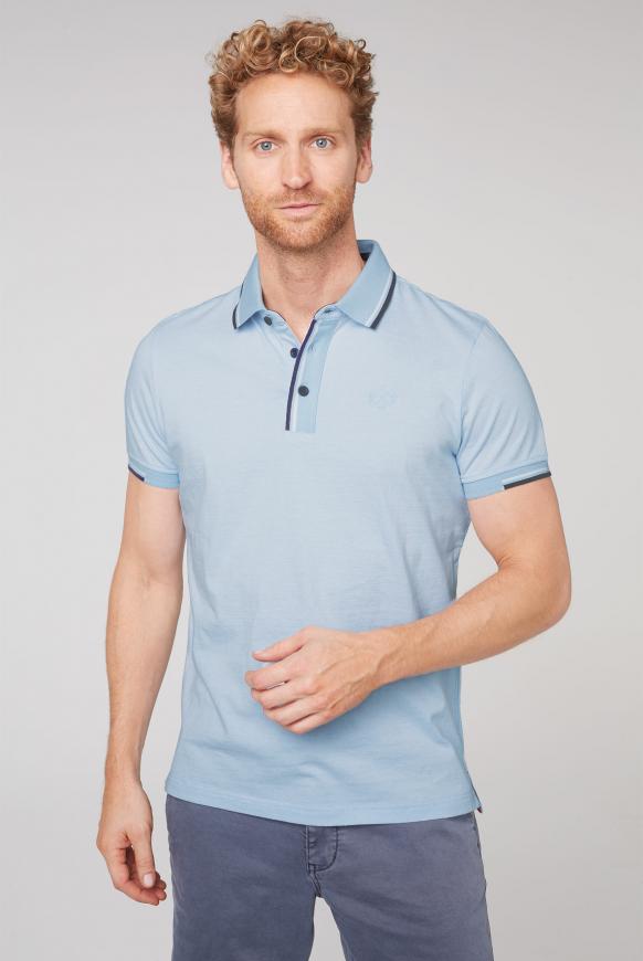 Poloshirt mit filigranen Streifen summer blue
