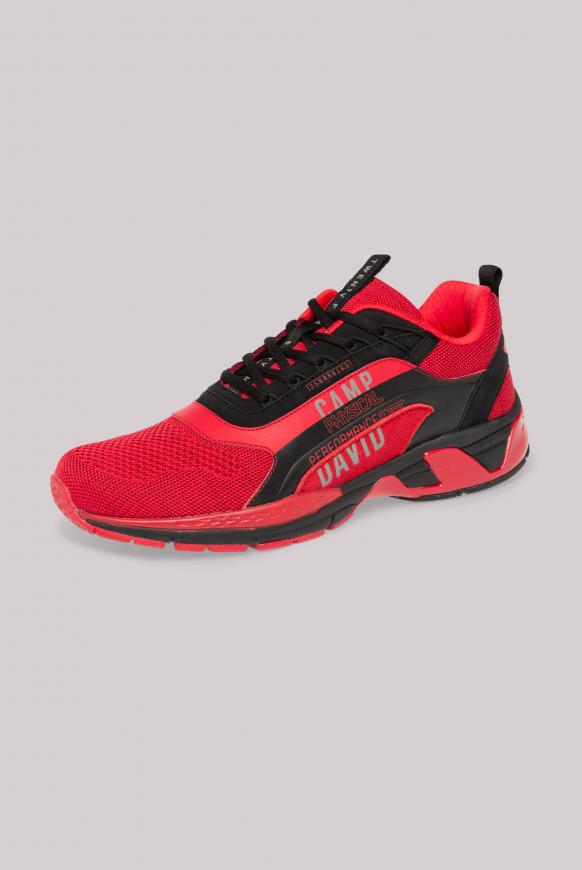 Premium Sneaker im Materialmix power red