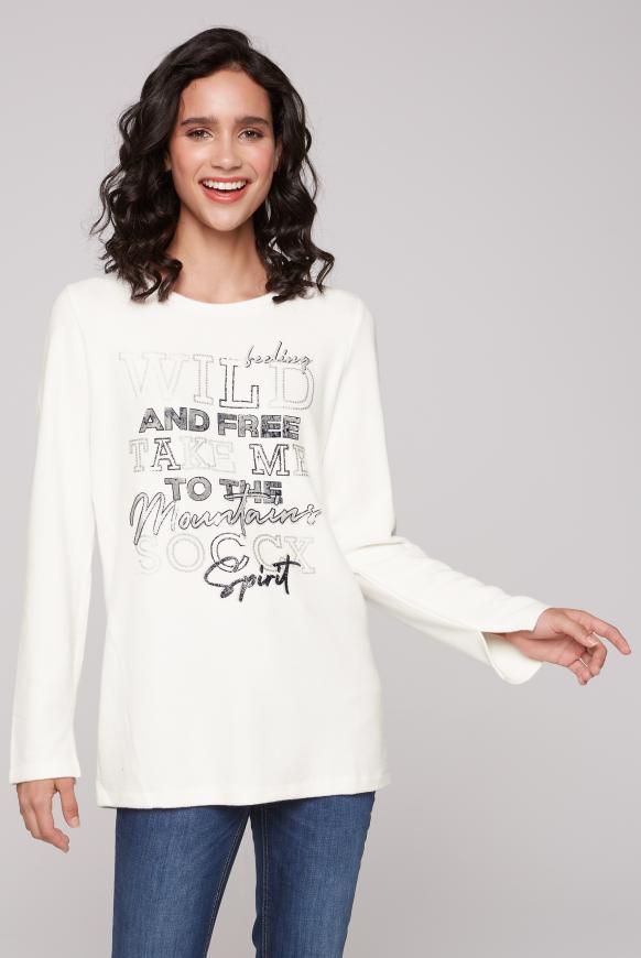 Pullover mit asymmetrischer Naht ivory