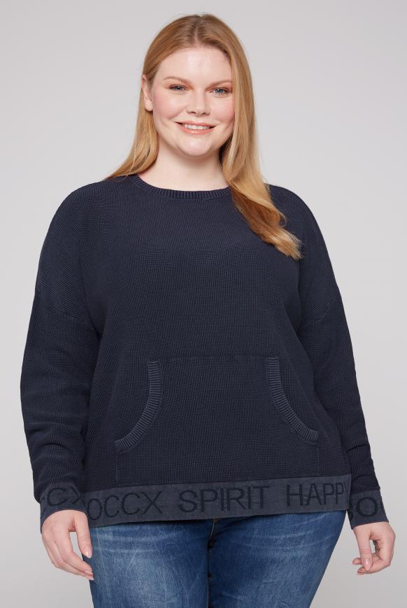 Pullover mit Intarsia-Logo horizon navy