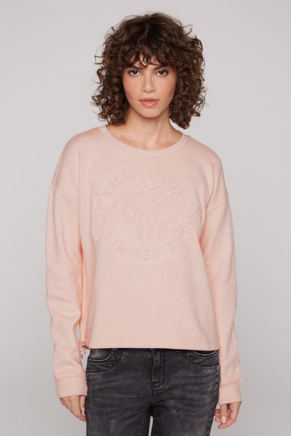 Pullover mit Prägedruck milky rose mel.