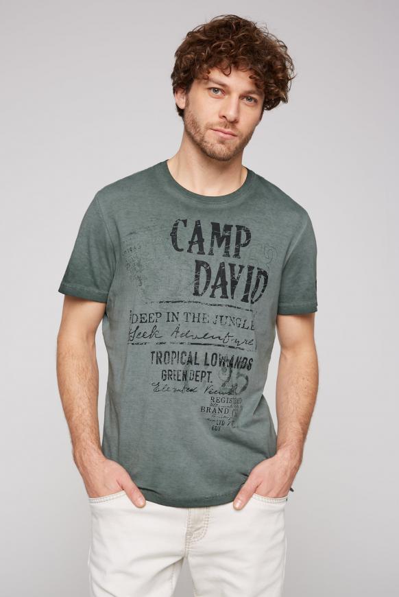Rundhalsshirt mit beidseitigen Logo Prints green shadow
