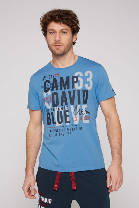 Rundhalsshirt mit Logo Artworks scuba blue
