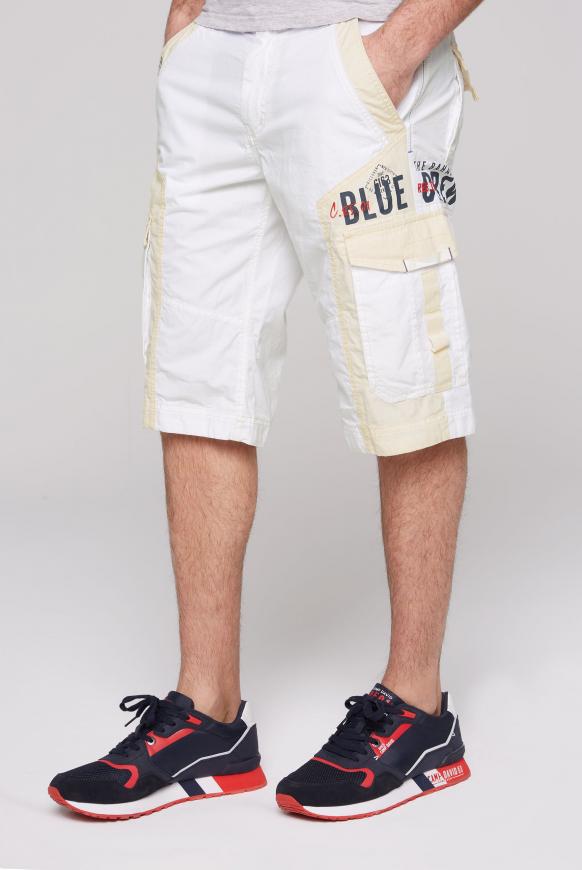 Skater Shorts mit Tapes, Prints und Stickereien opticwhite
