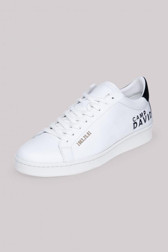 Sneaker aus Leder mit Logo Prints white