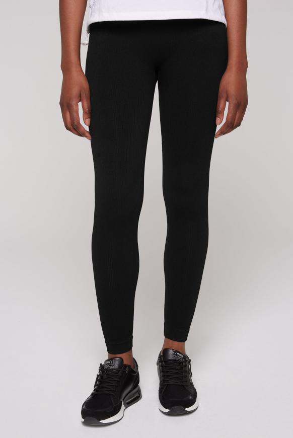Sporttights Seamless mit Rippstruktur black