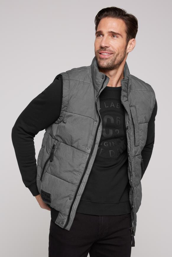 Steppweste mit Crinkle- und Spray-Effekt black