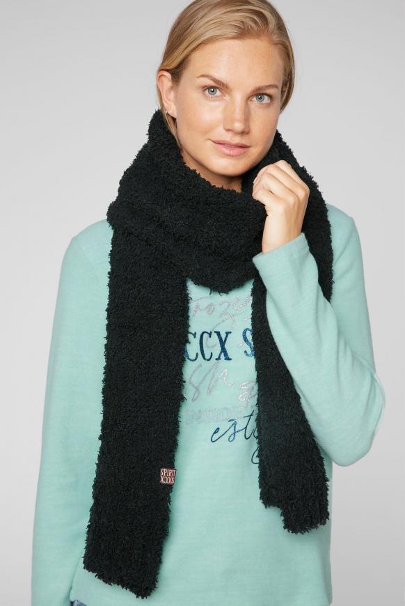 Strickschal in Sherpa-Optik black