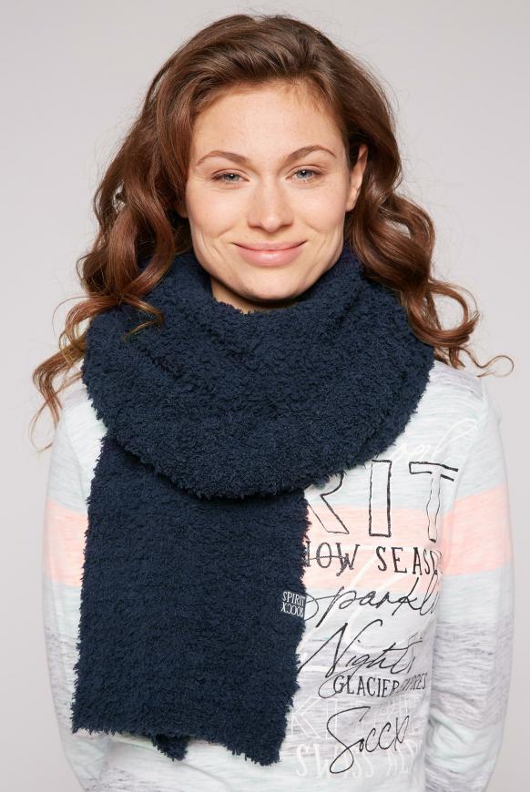 Strickschal in Sherpa-Optik active navy