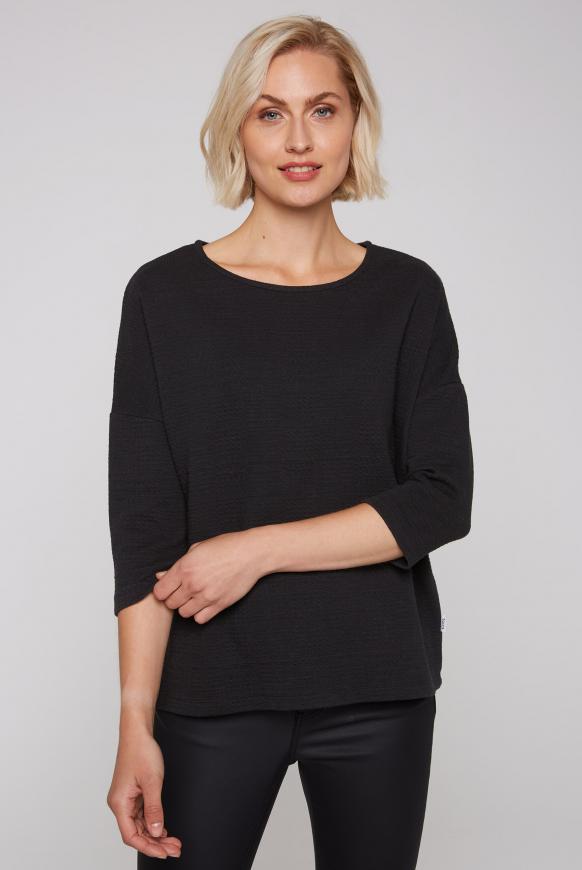 Strukturiertes Boxy-Sweatshirt black