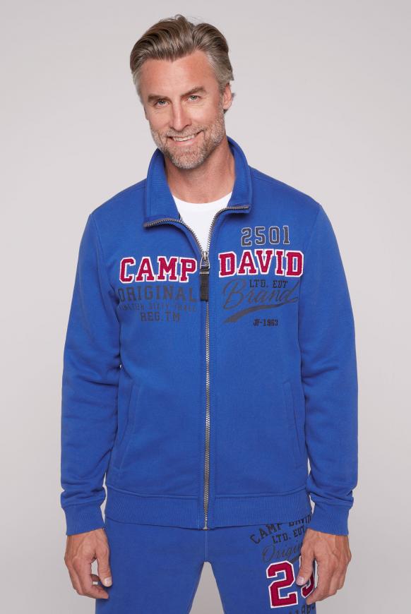 Sweatjacke mit Artwork im Retro-Style flight blue