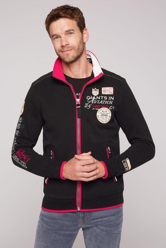 Sweatjacke mit Kontrast-Details