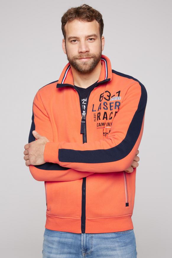 Sweatjacke mit Rücken-Artwork blaze orange