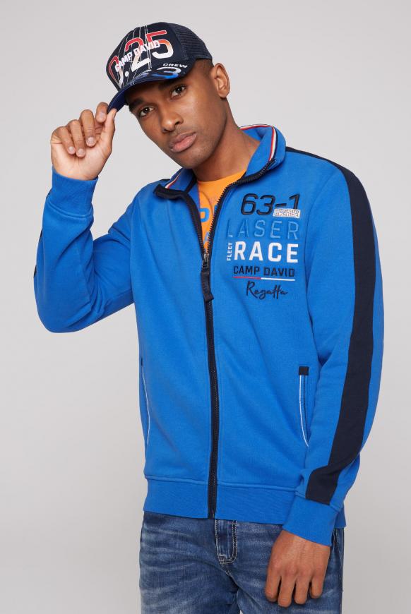 Sweatjacke mit Rücken-Artwork coastal blue