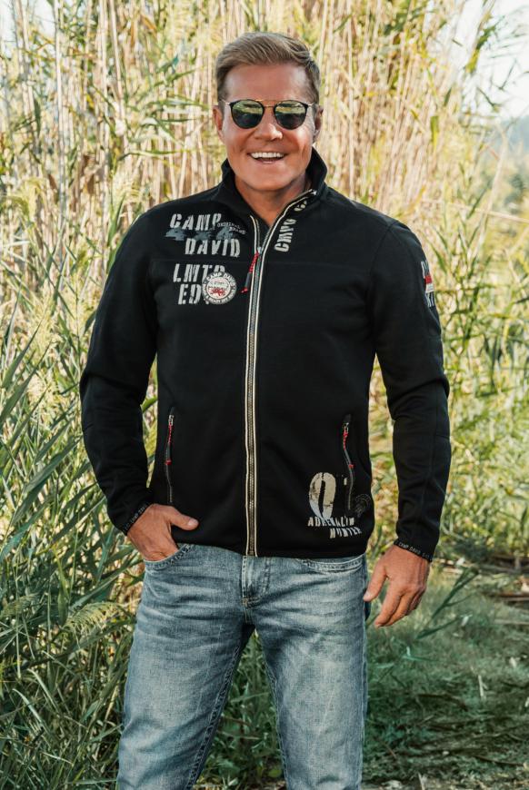 Sweatjacke mit Schulter-Patches und Artworks mud