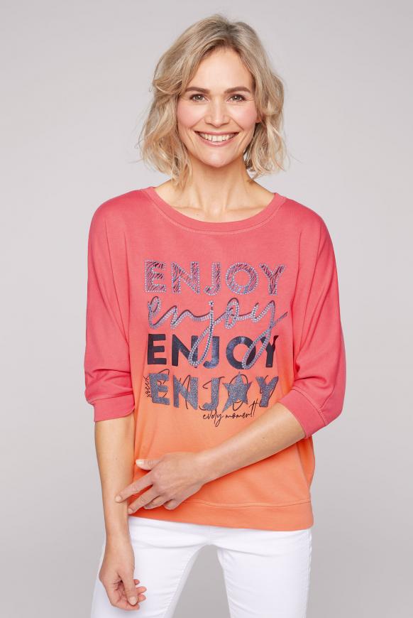 Sweatshirt Dip Dye mit kurzen Ärmeln pink blush / orange peel