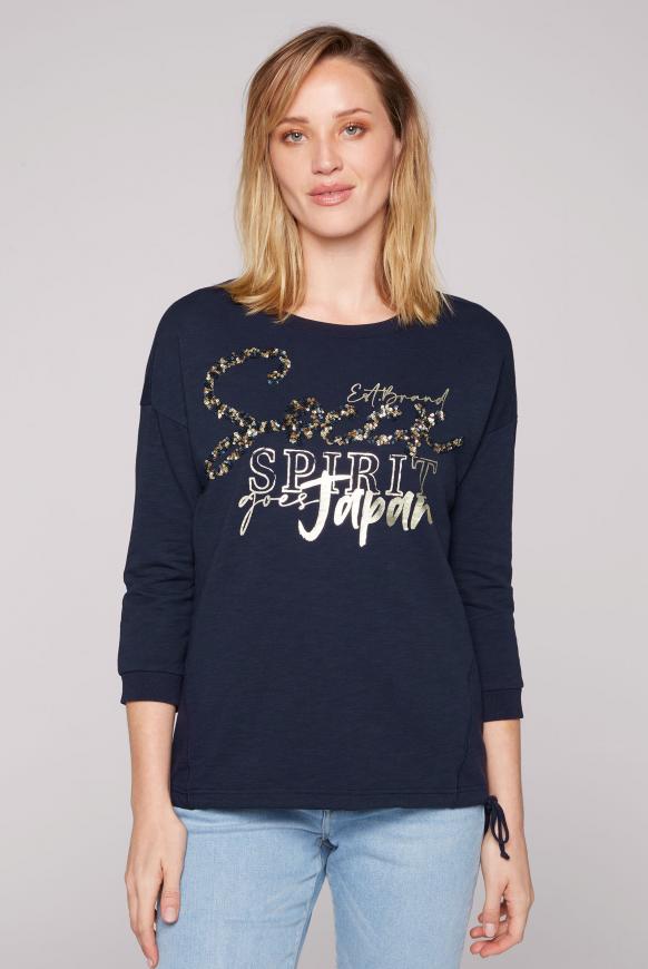 Sweatshirt mit 3/4-Arm und Pailletten-Logo